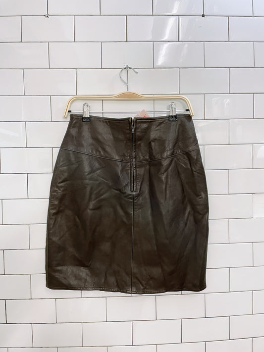 vintage vakko sport butter leather mini skirt