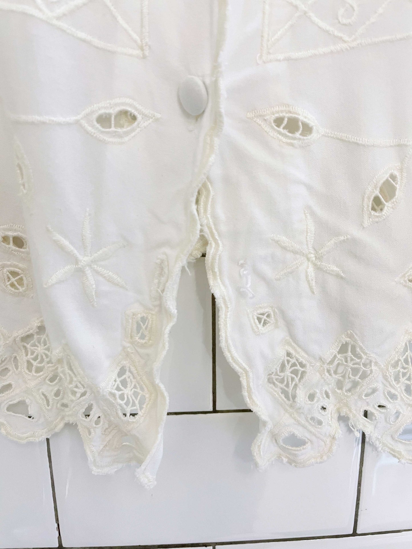 vintage yaya embroidered eyelet summer top
