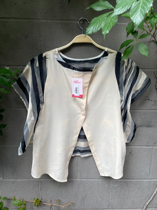 boxy sheer stripe t-shirt blouse