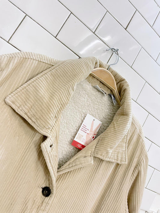 vintage blair sherpa lined chunky cord jacket