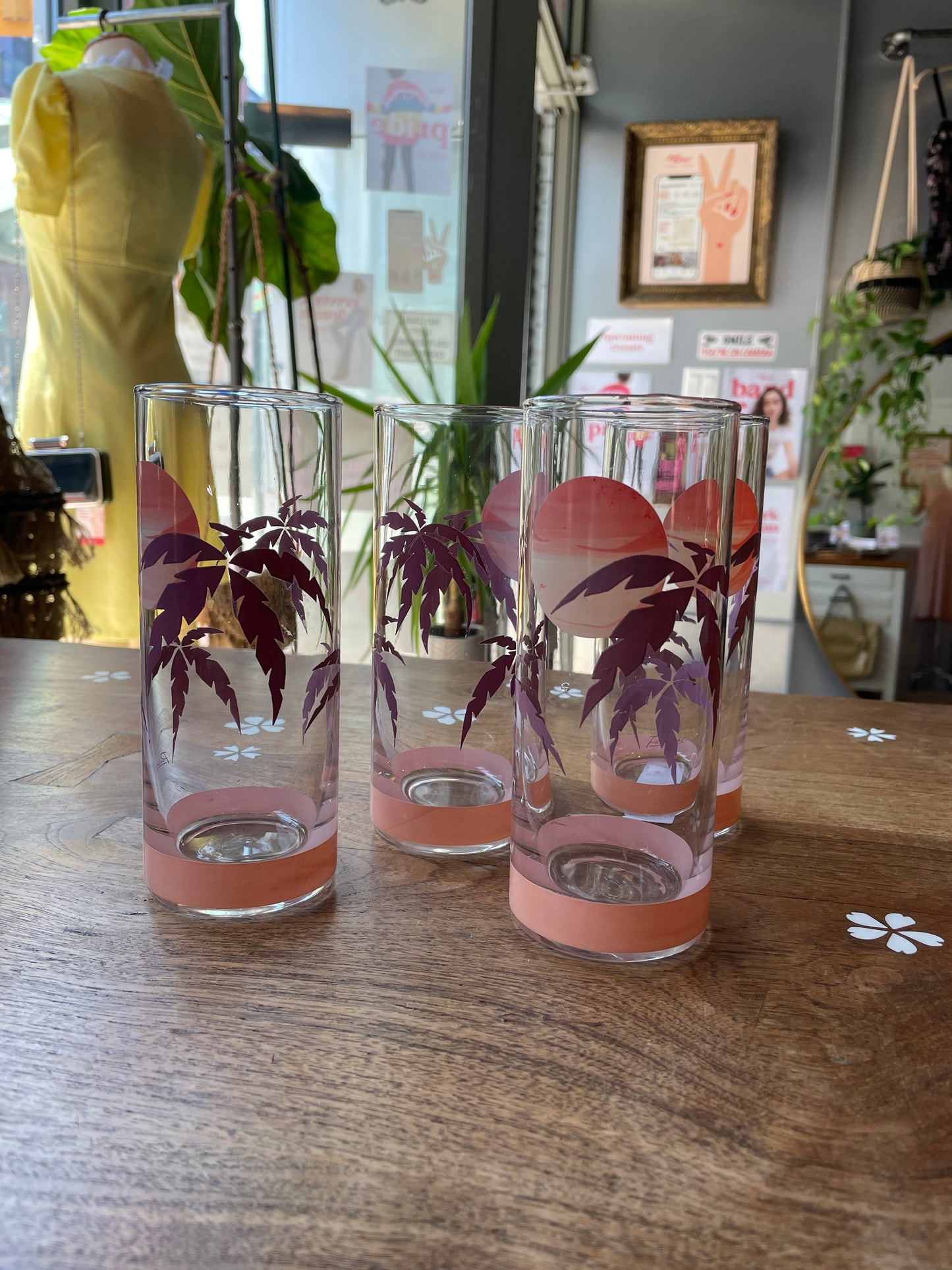 x4 vintage panache retro sunset tumblers
