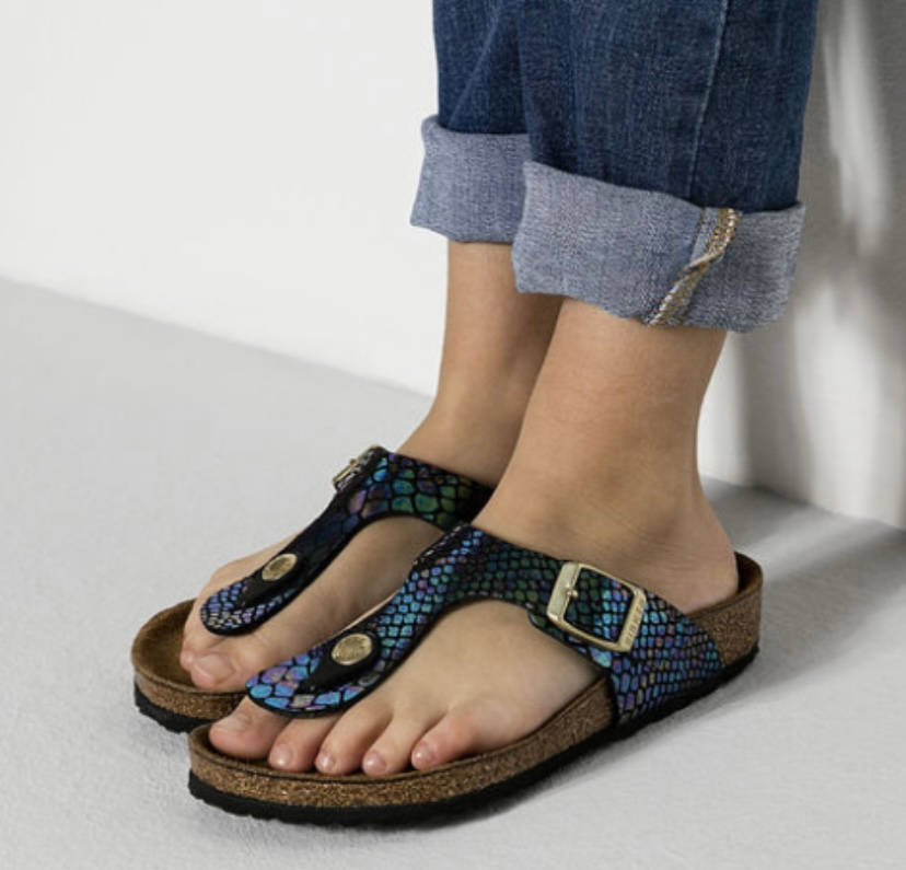 birkenstock mayari metallic leather sandals