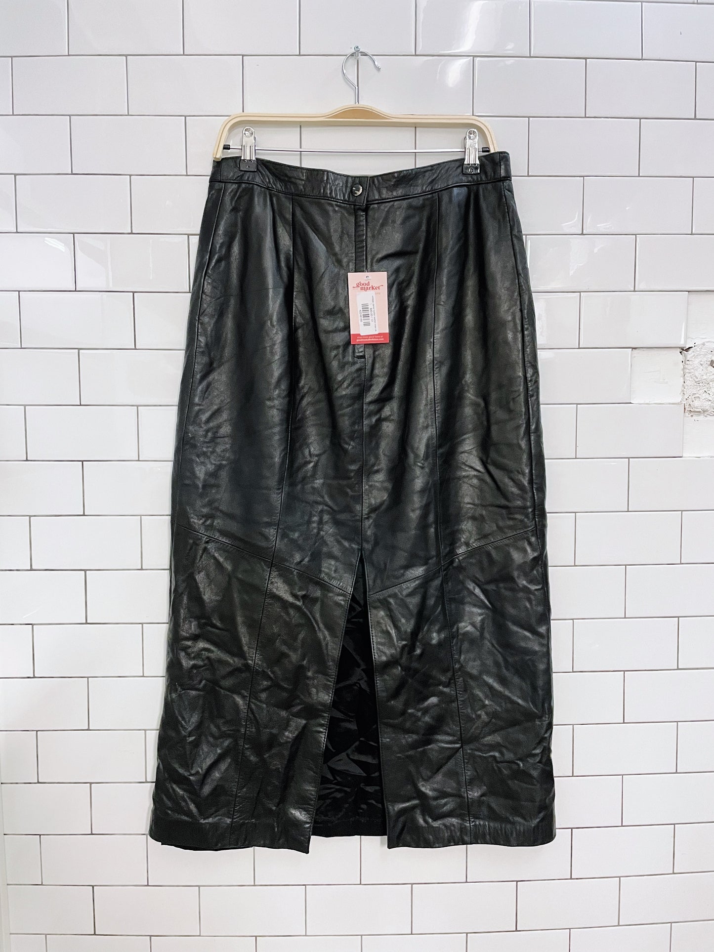 vintage danier butter leather maxi skirt