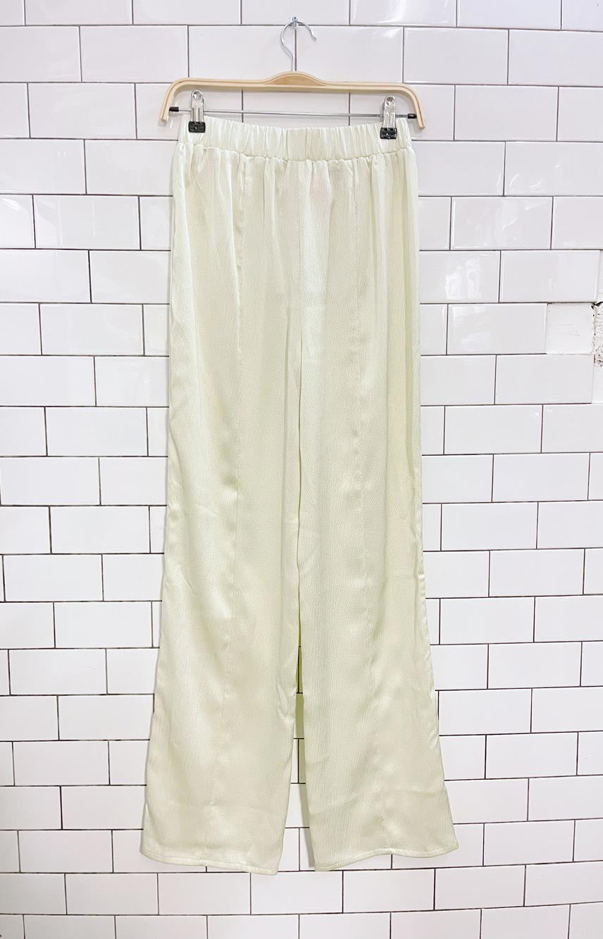 nwt 4th + reckless satin crepe wide leg pants