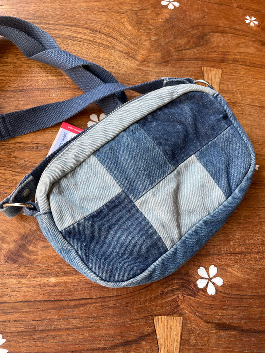 wild fable patchwork denim belt bag