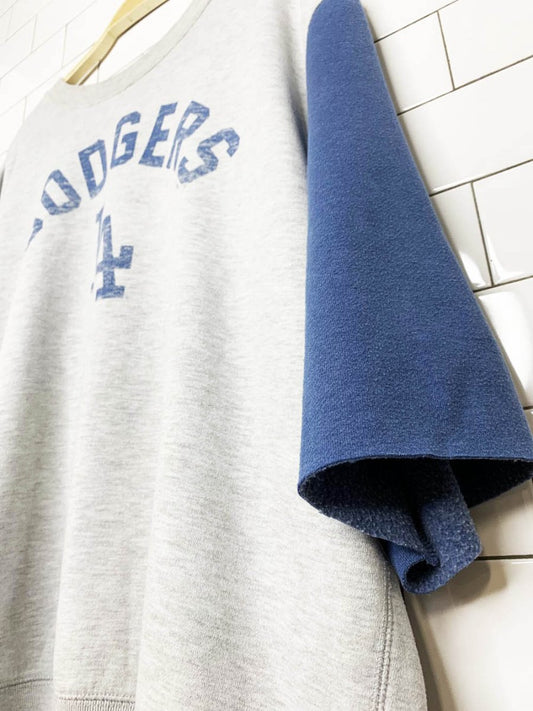 47 brand LA dodgers mlb soft oversized cropped sleeve fleece sweatshirt - good market thrift store