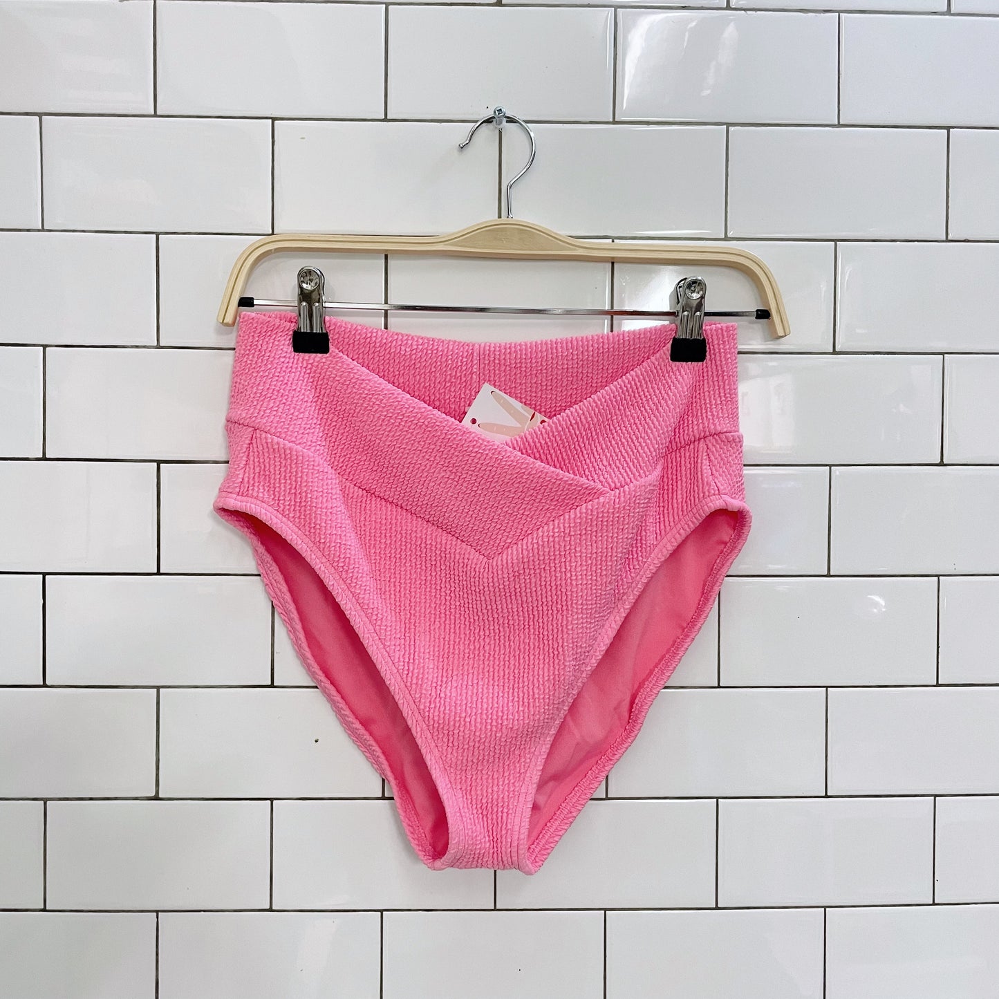 aerie ribbed crossover high waist bikini bottom