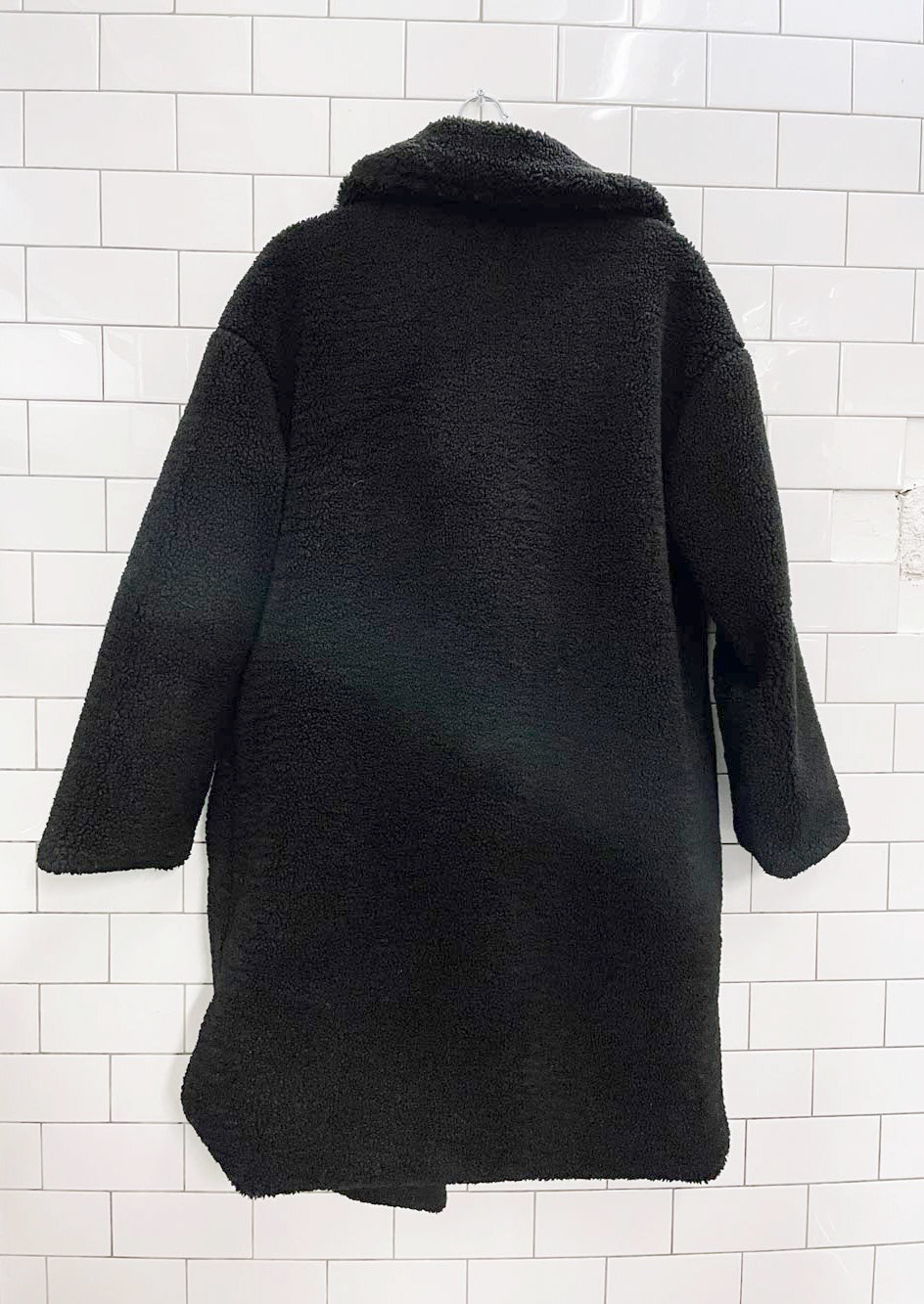ardene black cozy teddy coat