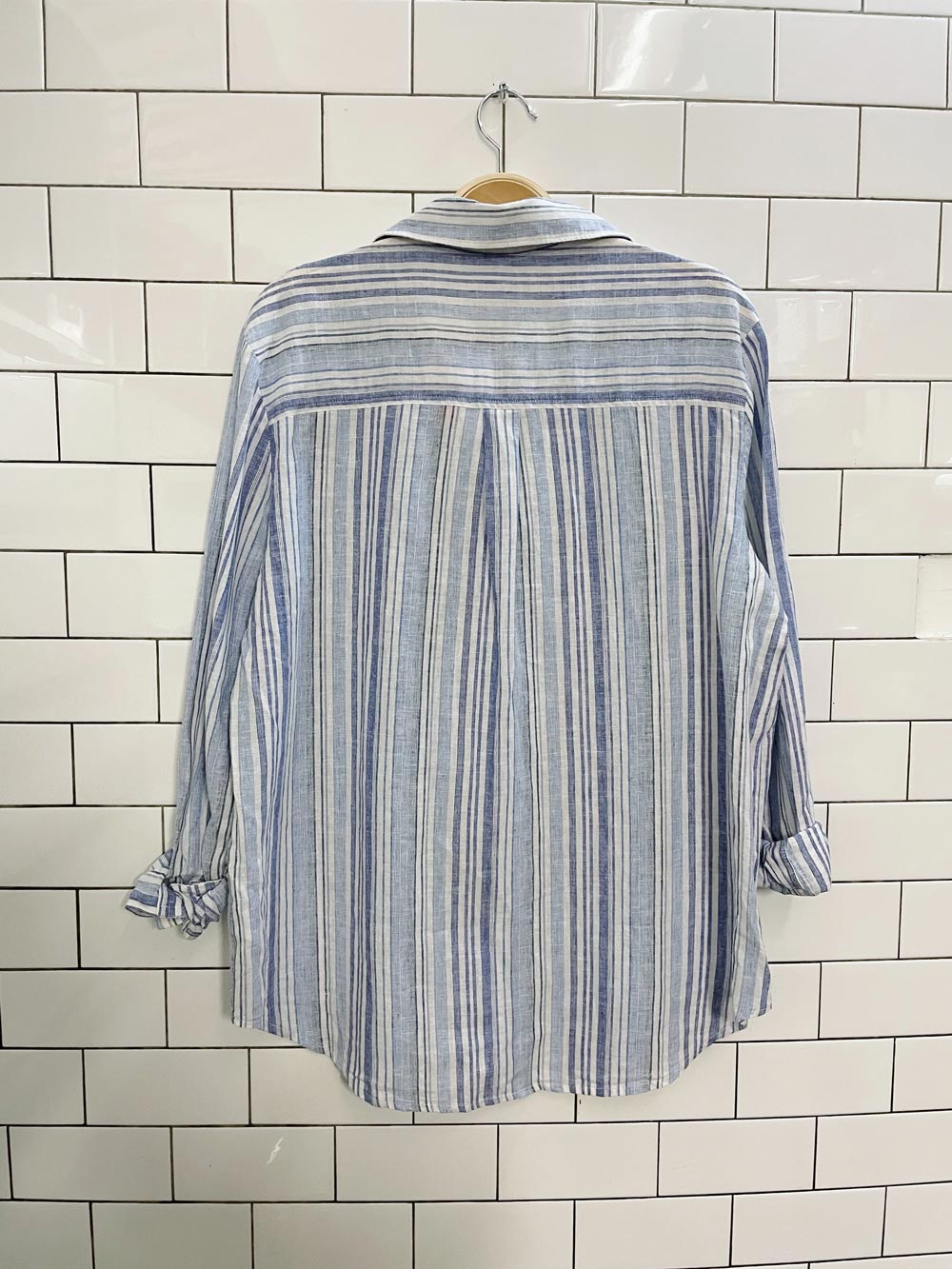 nwt gap striped linen-blend shirt