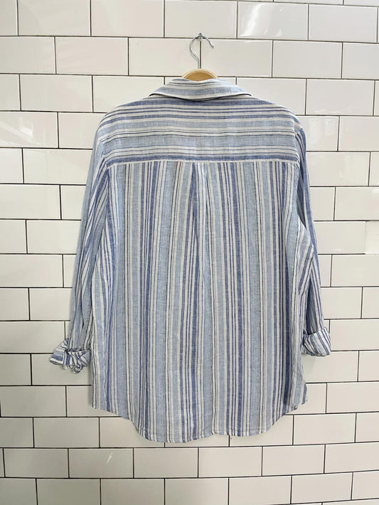 nwt gap striped linen-blend shirt