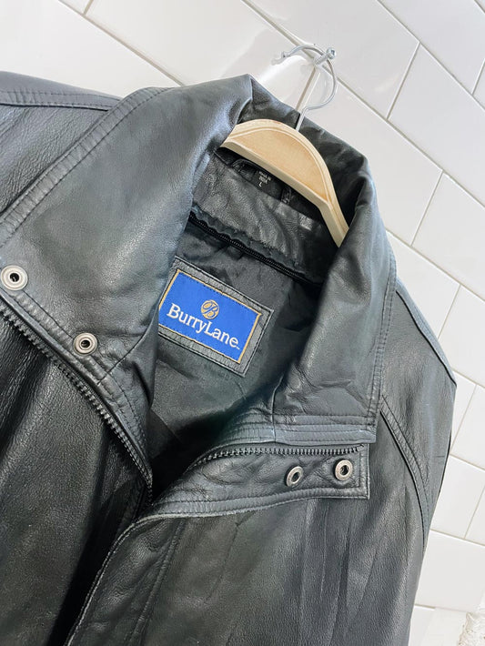 vintage burry lane soft leather bomber jacket