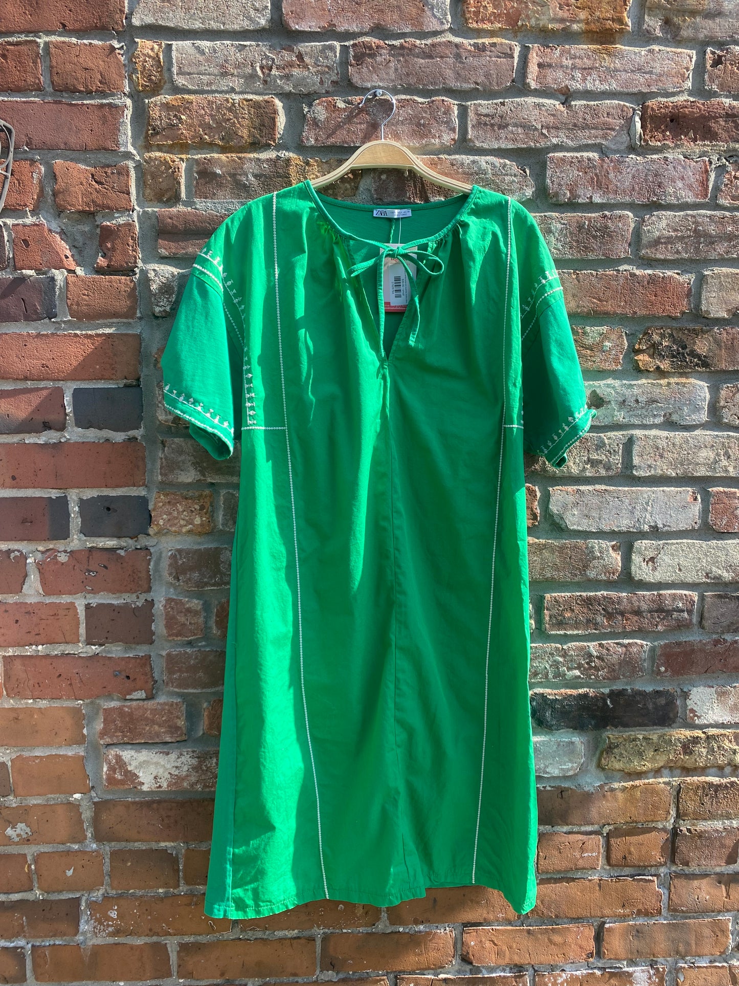 zara embroidered puebla boho dress