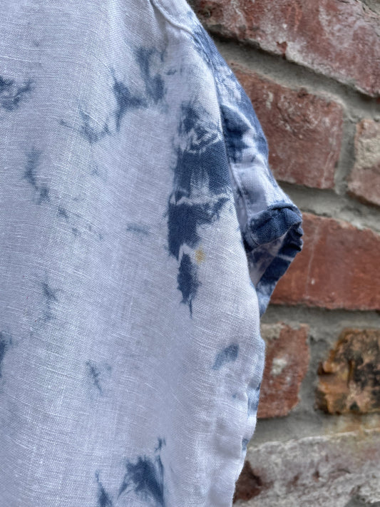 rachel zoe linen peplum hem tie dye top