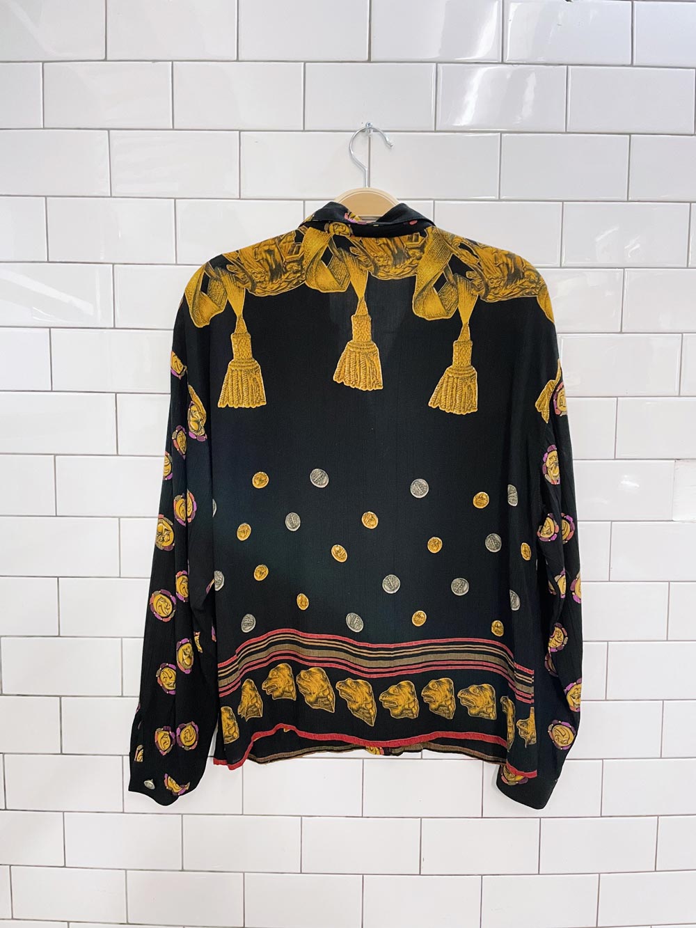 vintage carol little coin + tassels blouse