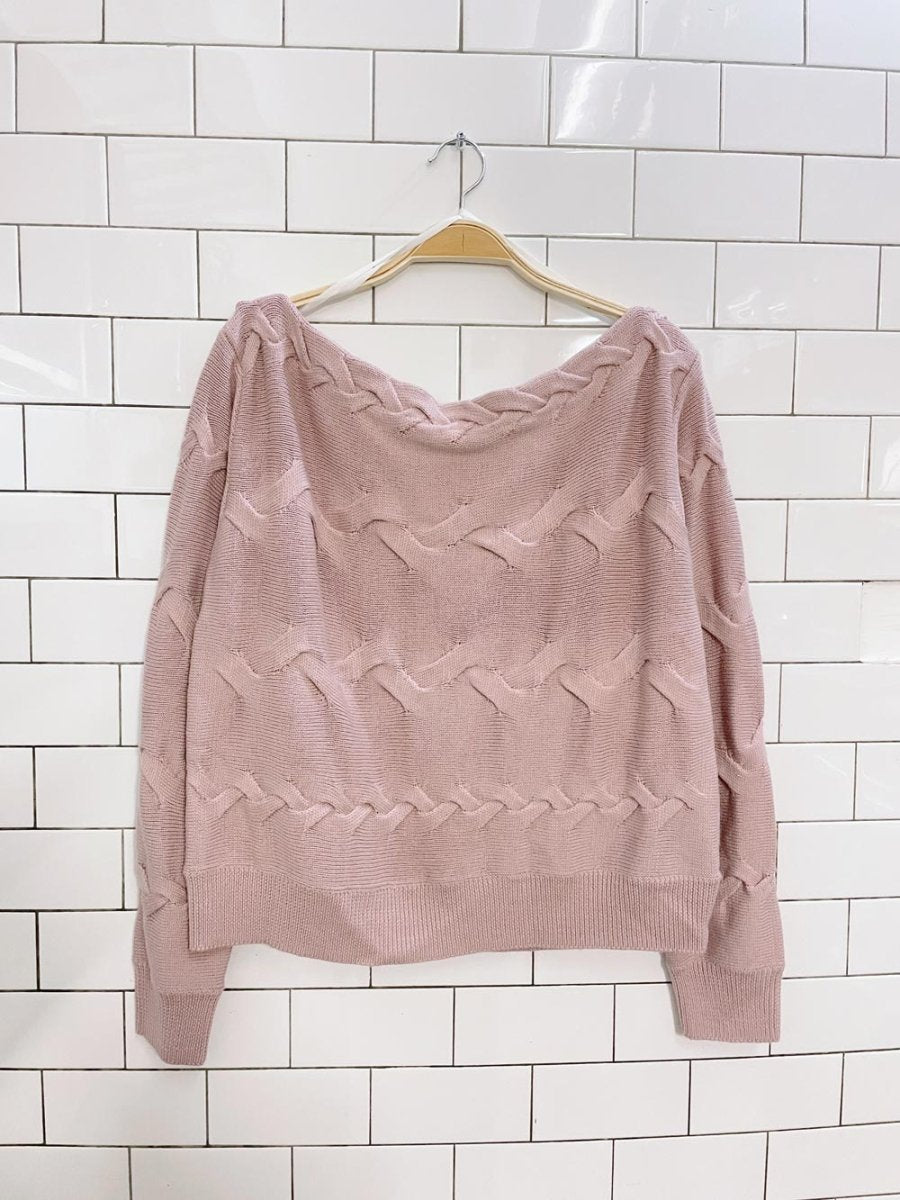 babaton luc 100% merino wool cable knit sweater - good market thrift store