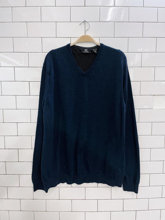 calvin klein extra fine merino wool v-neck sweater