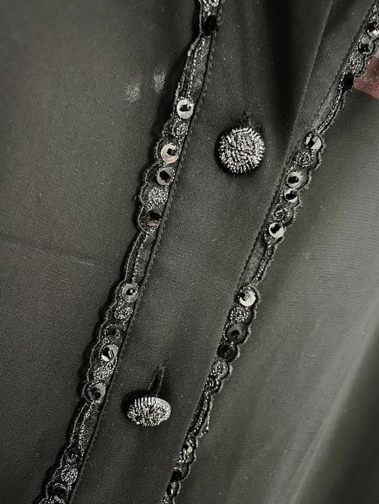 vintage chagall sequin trim chiffon blouse