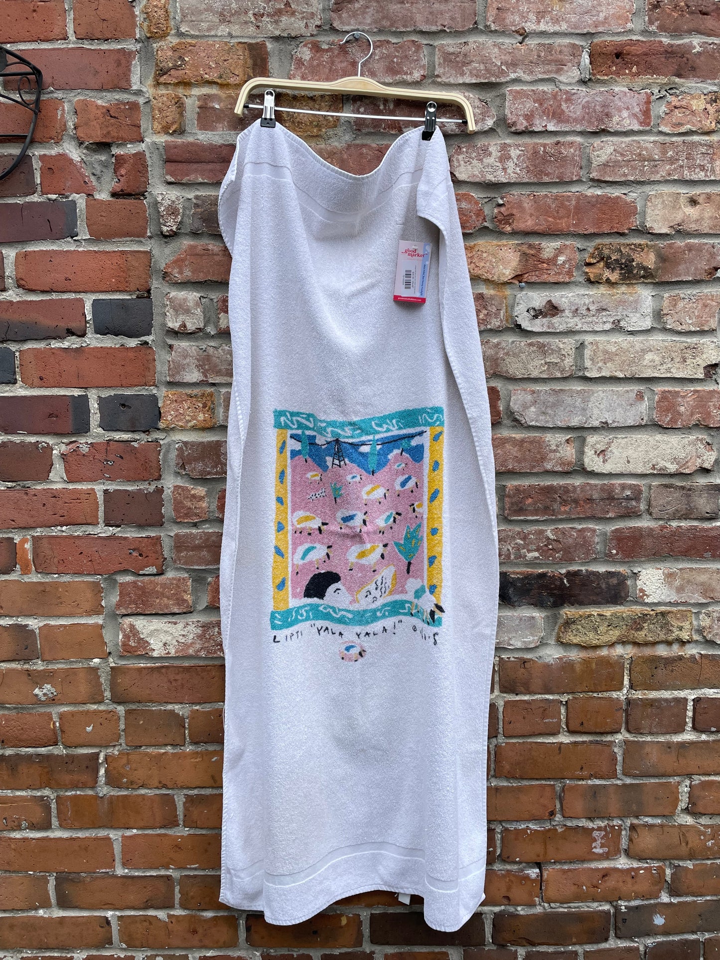 vintage 90s lipti yala yala sheep herding beach towel