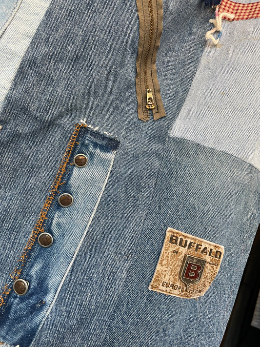 handmade patchwork denim throw blanket