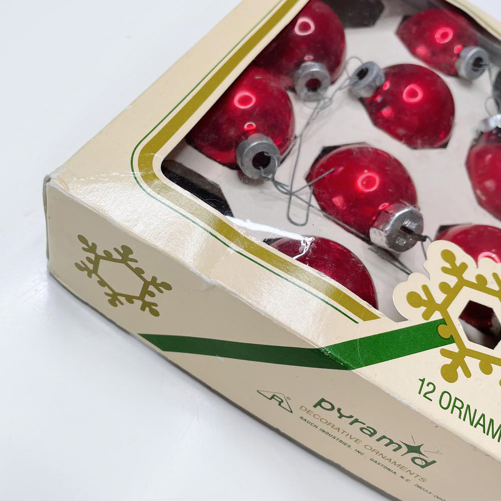 x8 vintage red glass ornaments