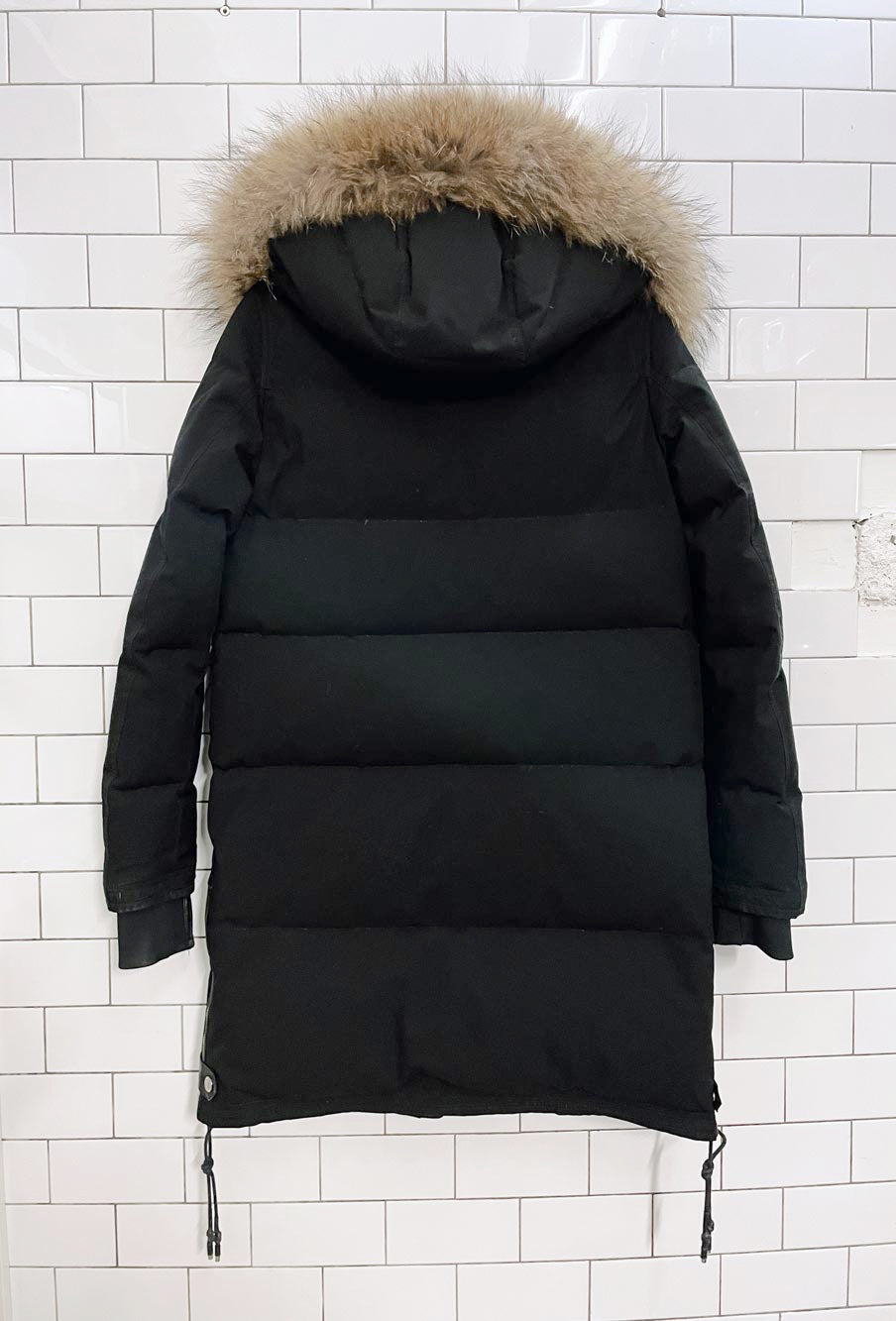 rudsak down coat with fox fur and leather trim