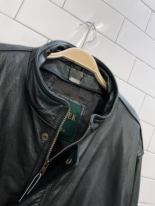 vintage danier heavy leather bomber jacket