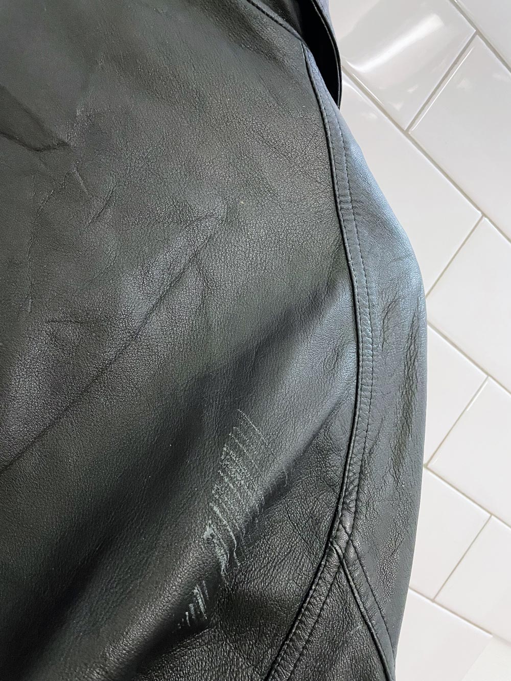 vintage burry lane soft leather bomber jacket