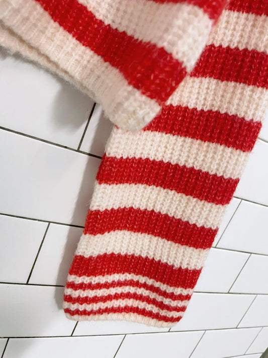 william rast wool - blend chunky knit stripe sweater - good market thrift store