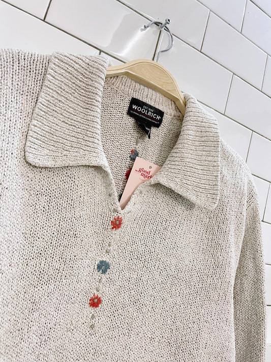vintage woolrich collared cotton sweater