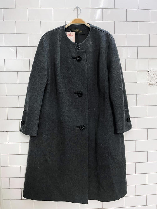 vintage 60s hudsons jewel-button wool gala coat