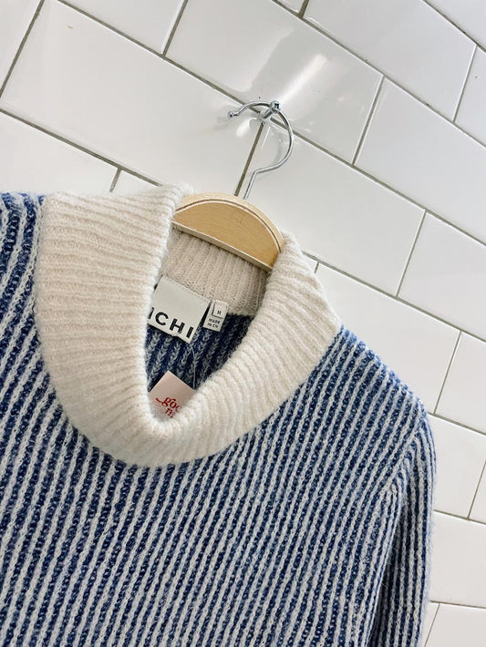 ichi kamara alpaca-blend stripe knit sweater