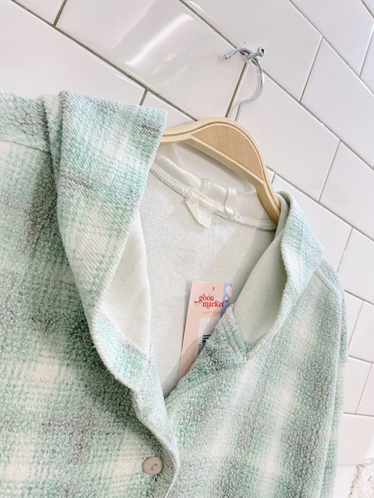 vintage 90s faded plaid cardigan hoodie