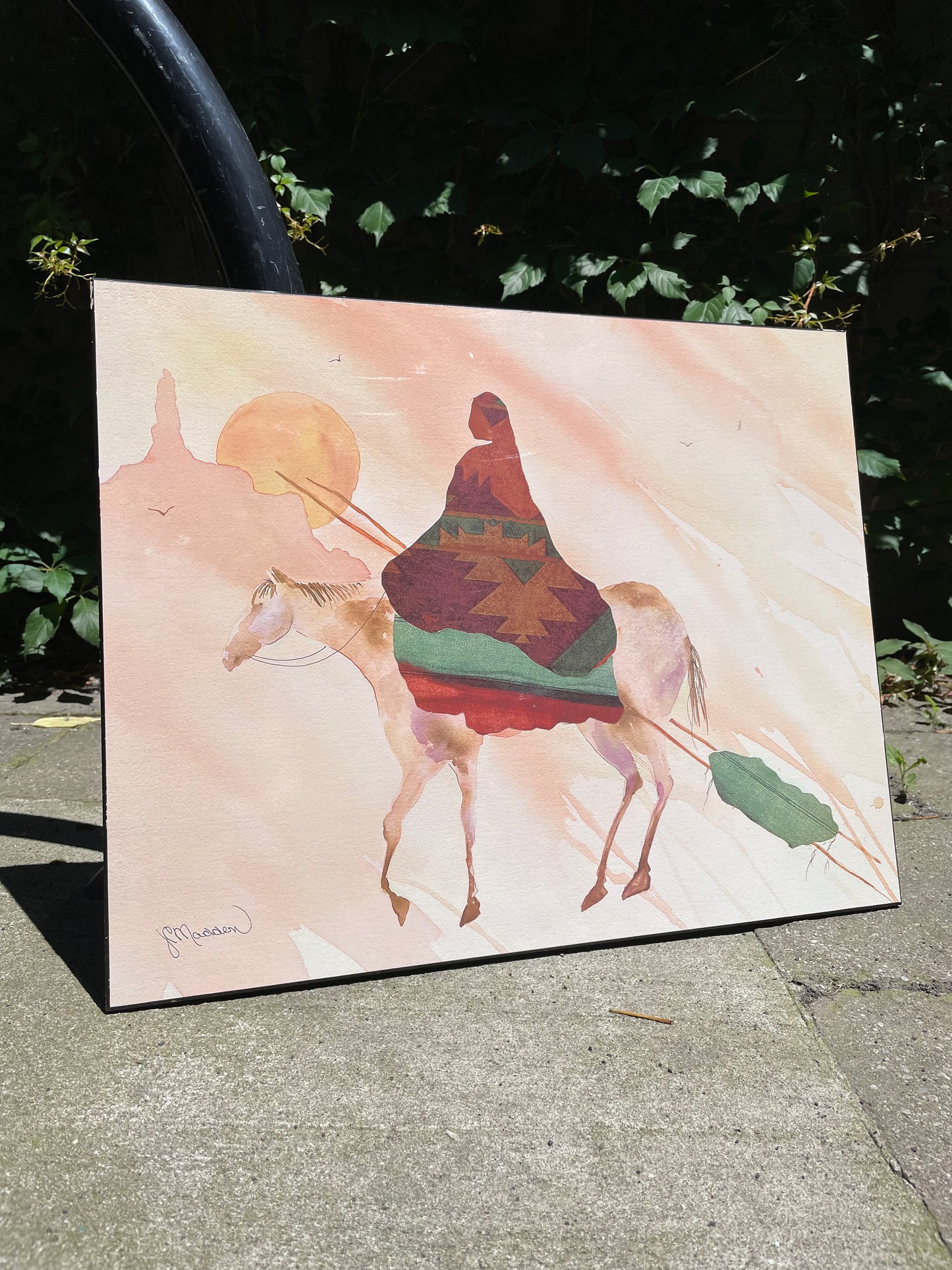 vintage 90s jc madden southwestern aboriginal art