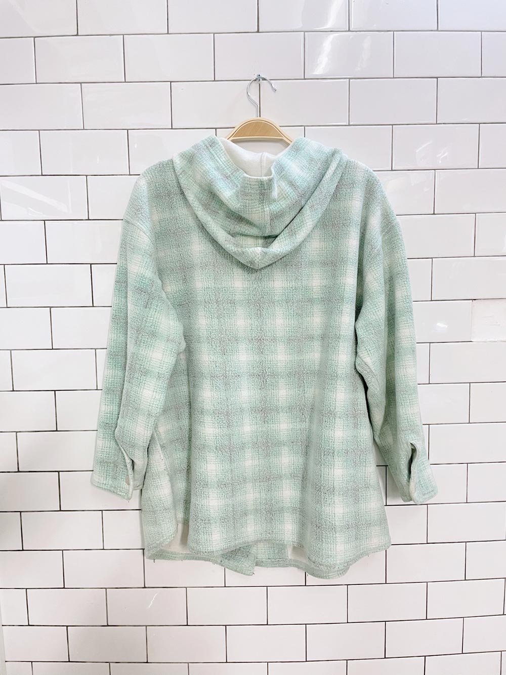 vintage 90s faded plaid cardigan hoodie