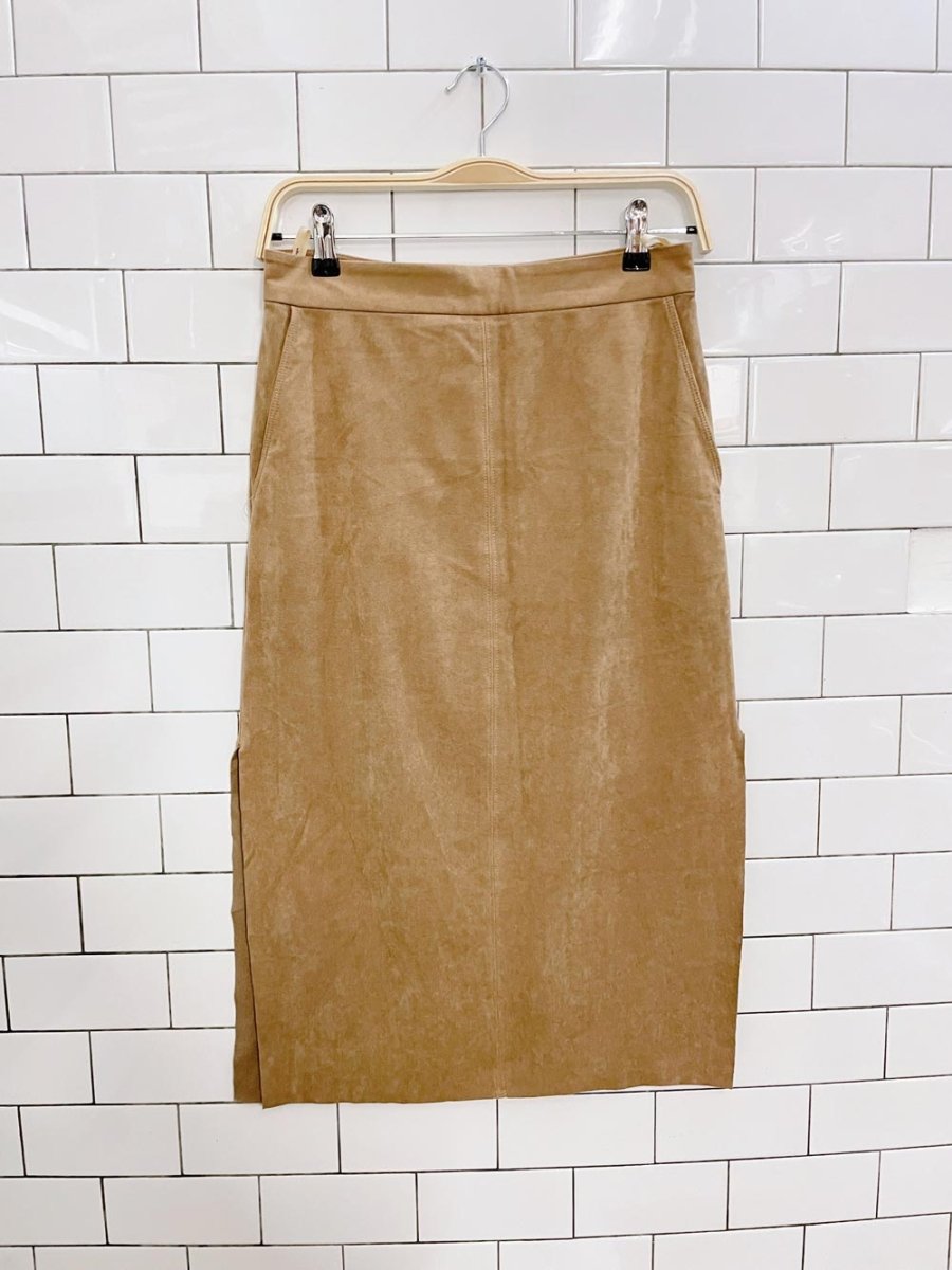 wilfred crémazie vegan suede midi skirt - good market thrift store