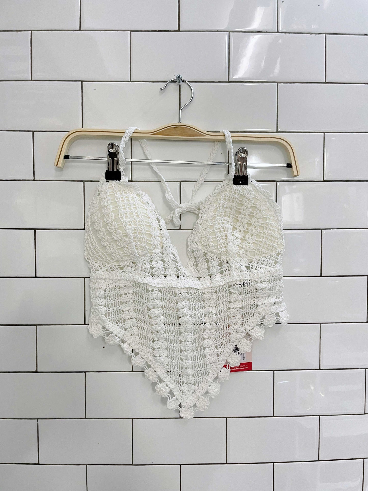 shein white crochet halter top