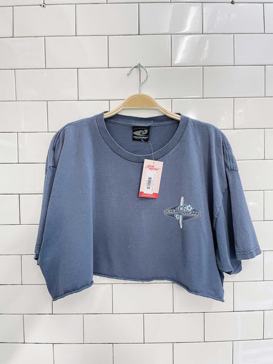 y2k hawaiian surfwear croped tee