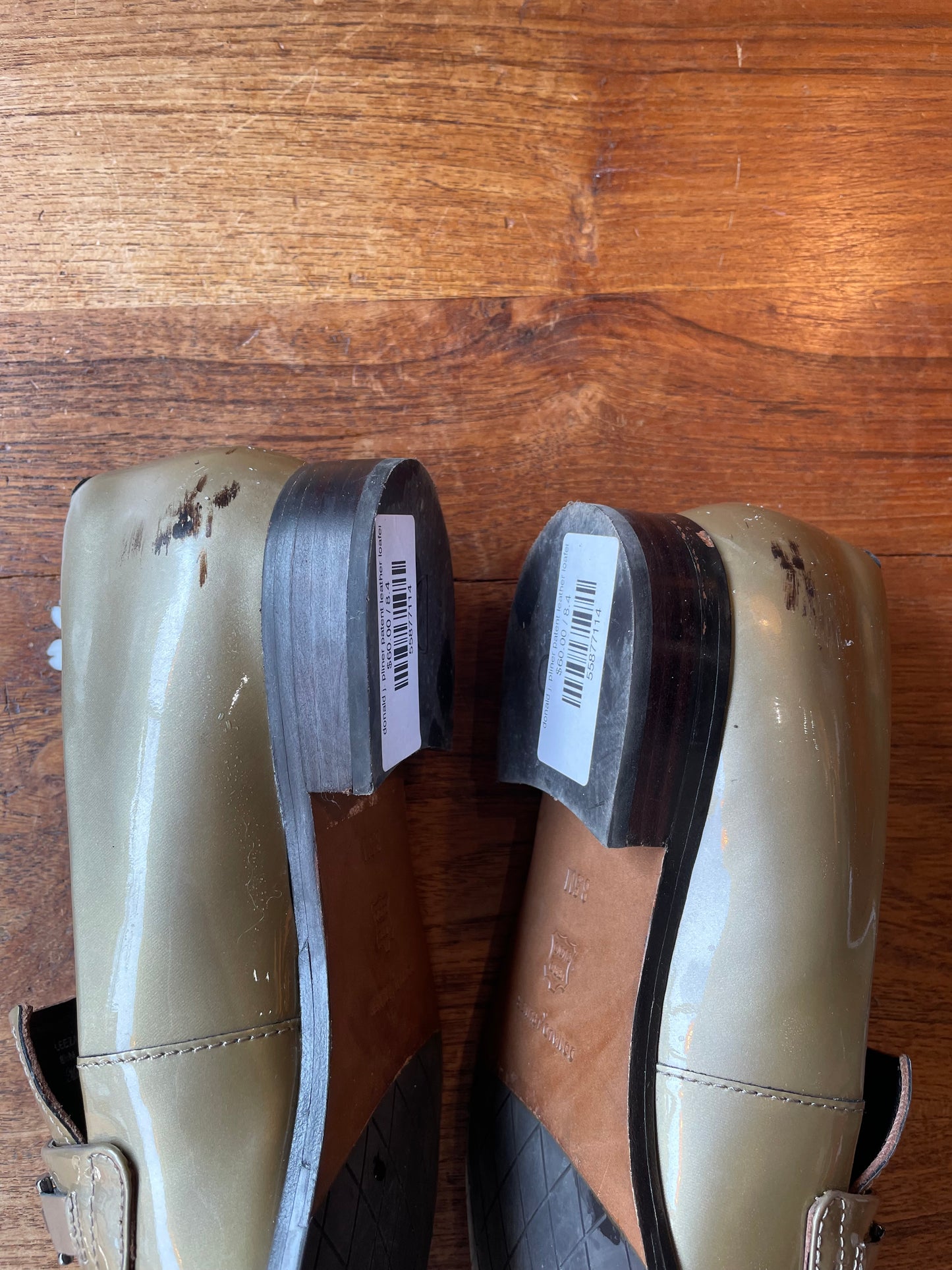 donald j. pliner patent leather loafers