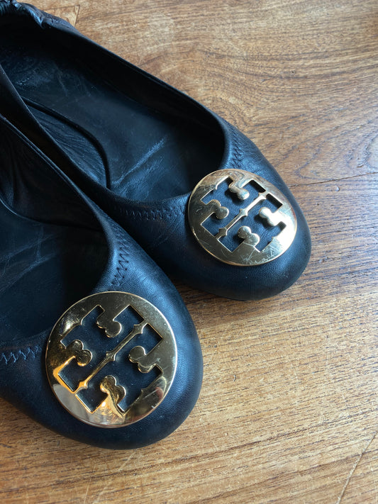 tory burch minnie leather ballet flats