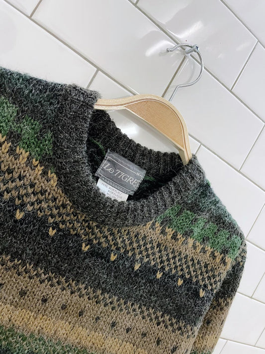 vintage le tigre fuzzy dad sweater