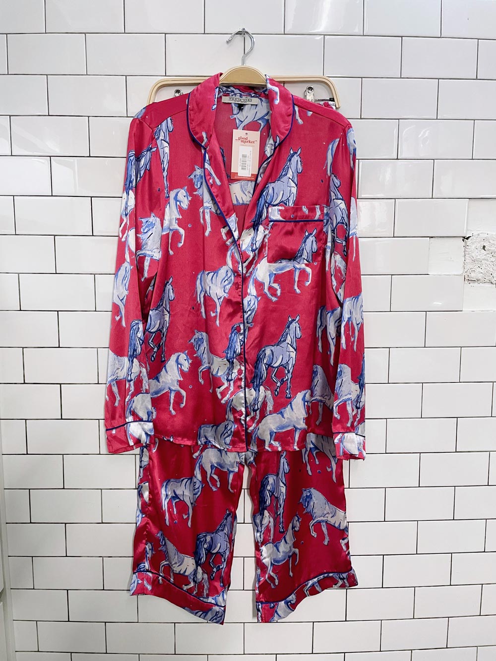 x2 their nibs satin horse pajama set