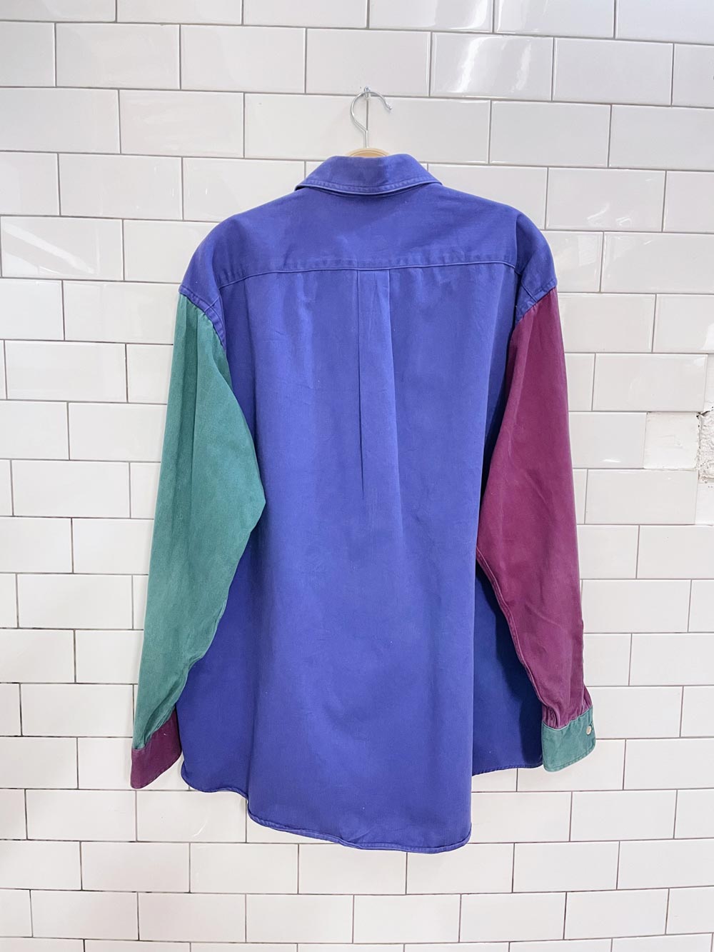 vintage 90s coventry made in usa colour block shirt
