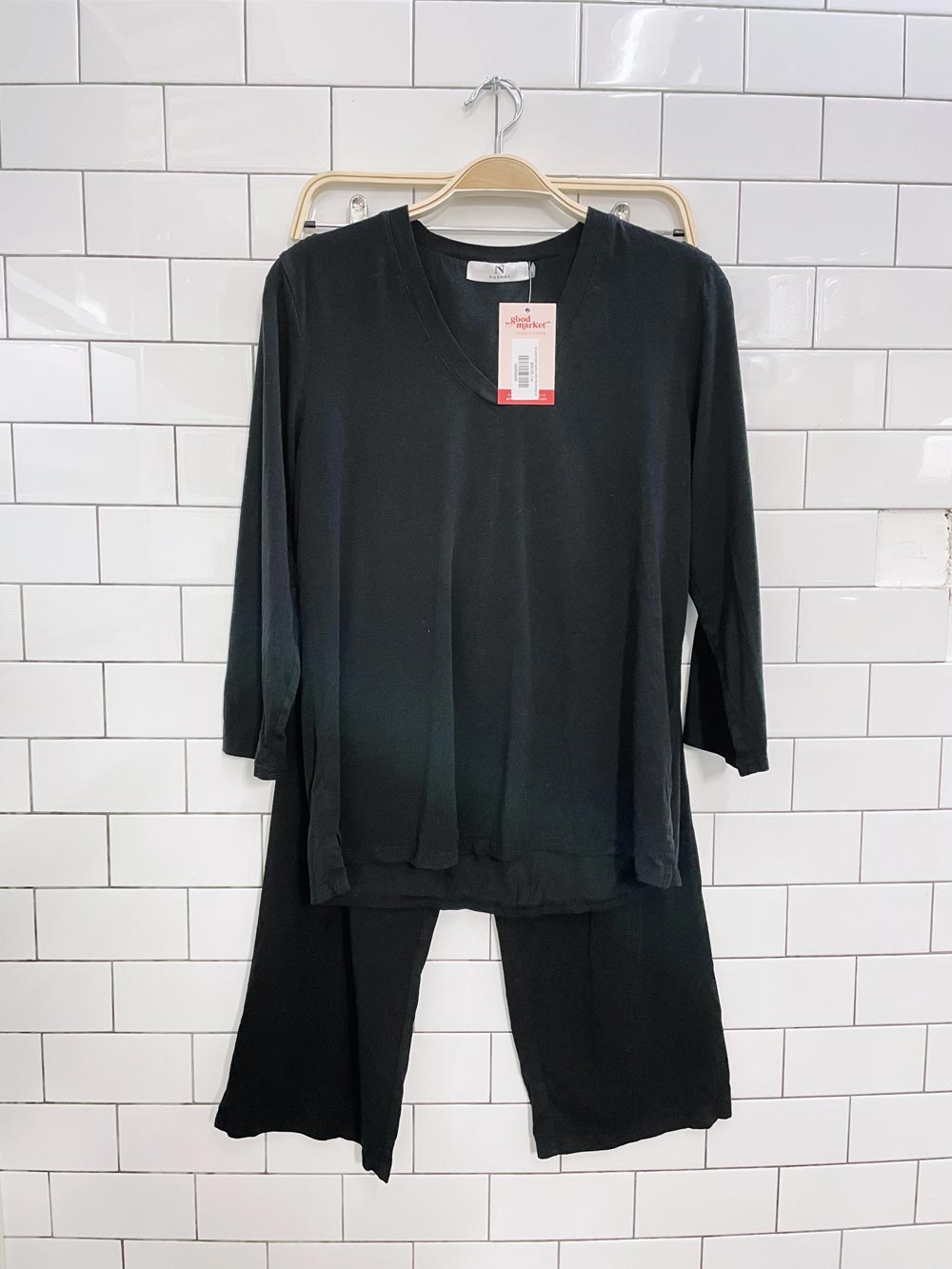 x2 josie natori jersey wide leg lounge set