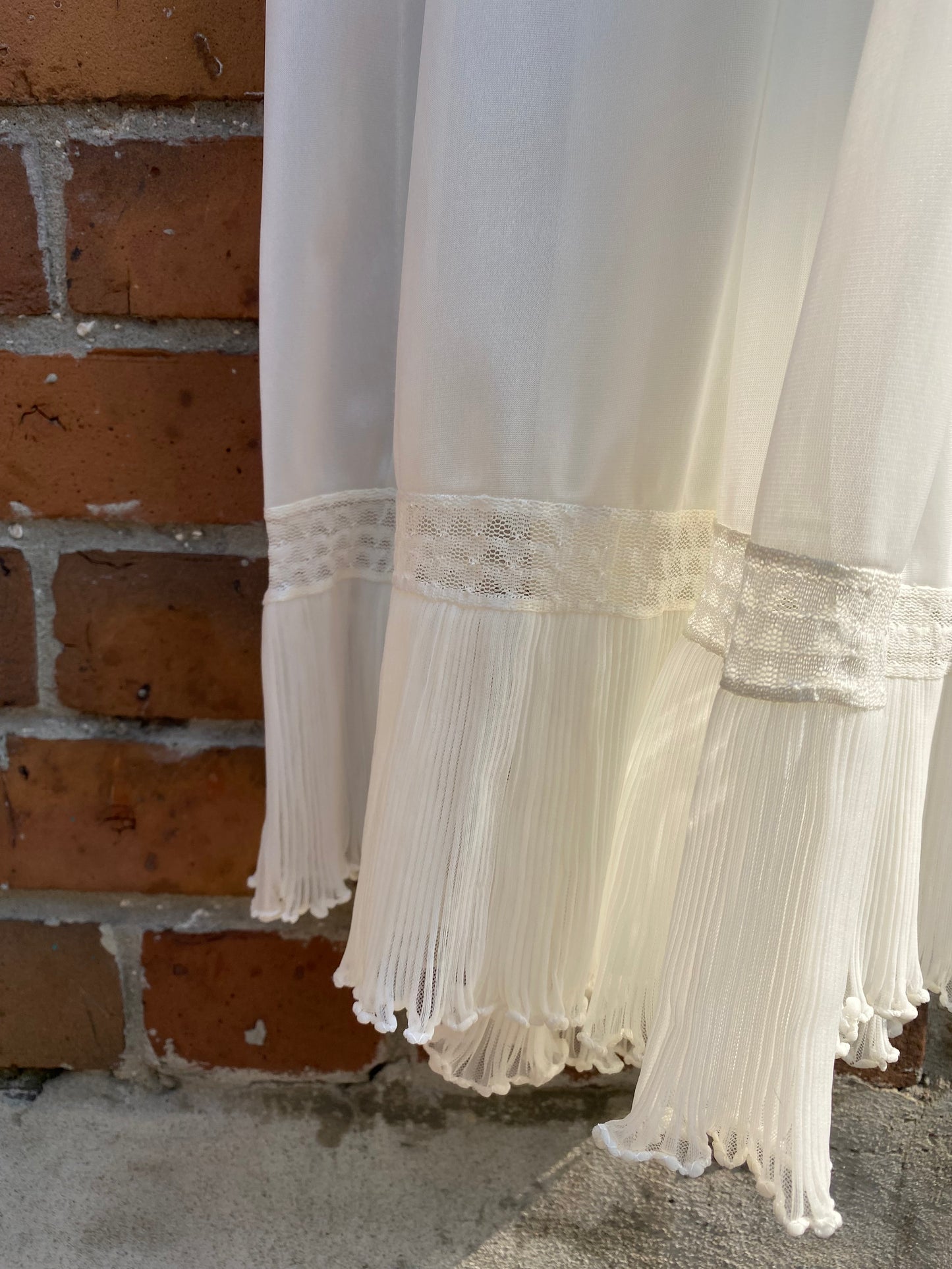 vintage 60s pleated chiffon trim romantic nightgown