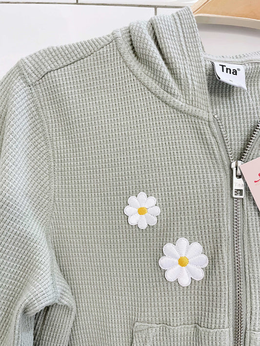 rework x tna full zip waffle hoodie