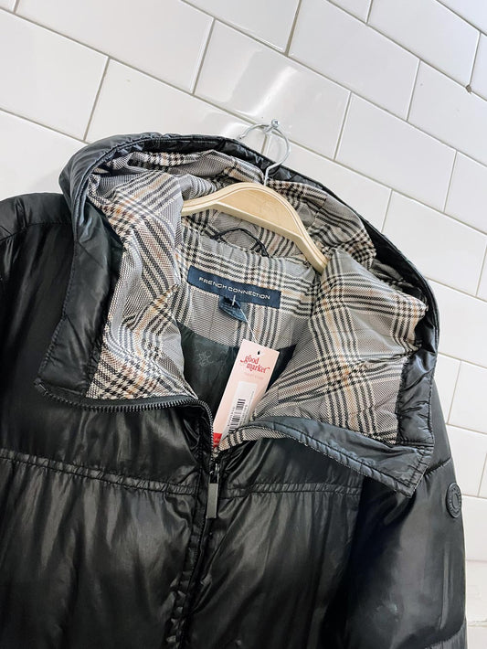 french connection poly-fil long puffer coat