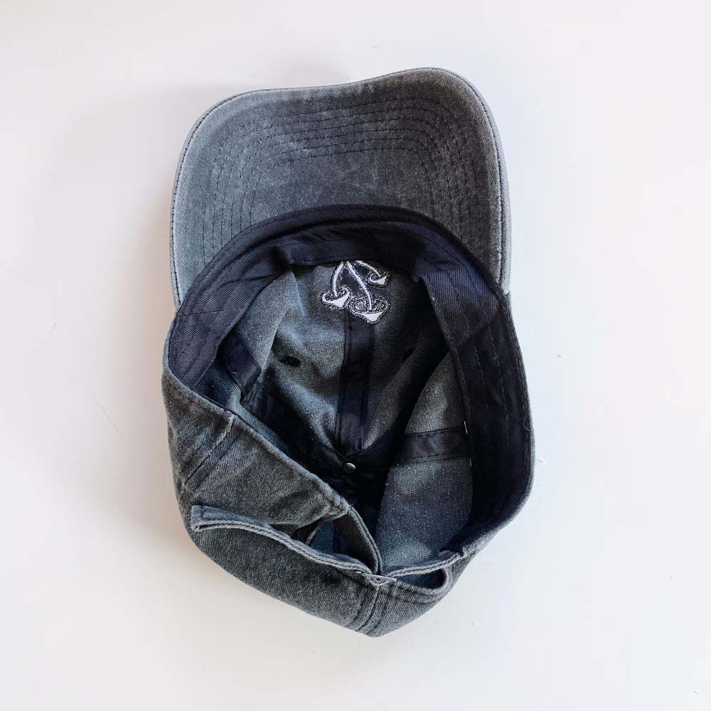 embroidered mushrooms faded cotton cap - good market thrift store