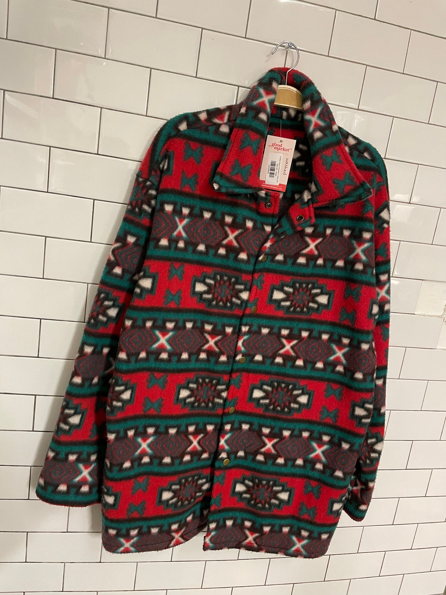 holiday fleece midwestern snap jacket