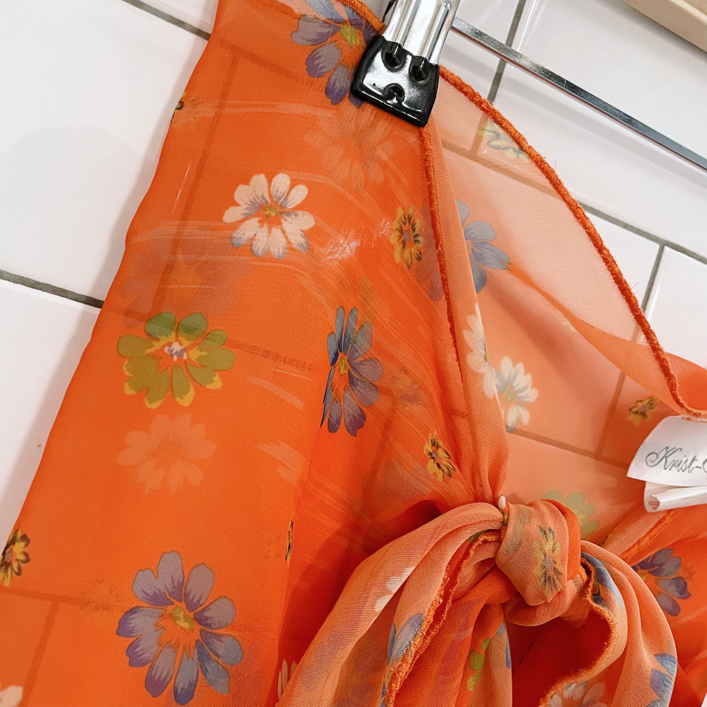 vintage 00s krist-anne sheer floral beach coverup