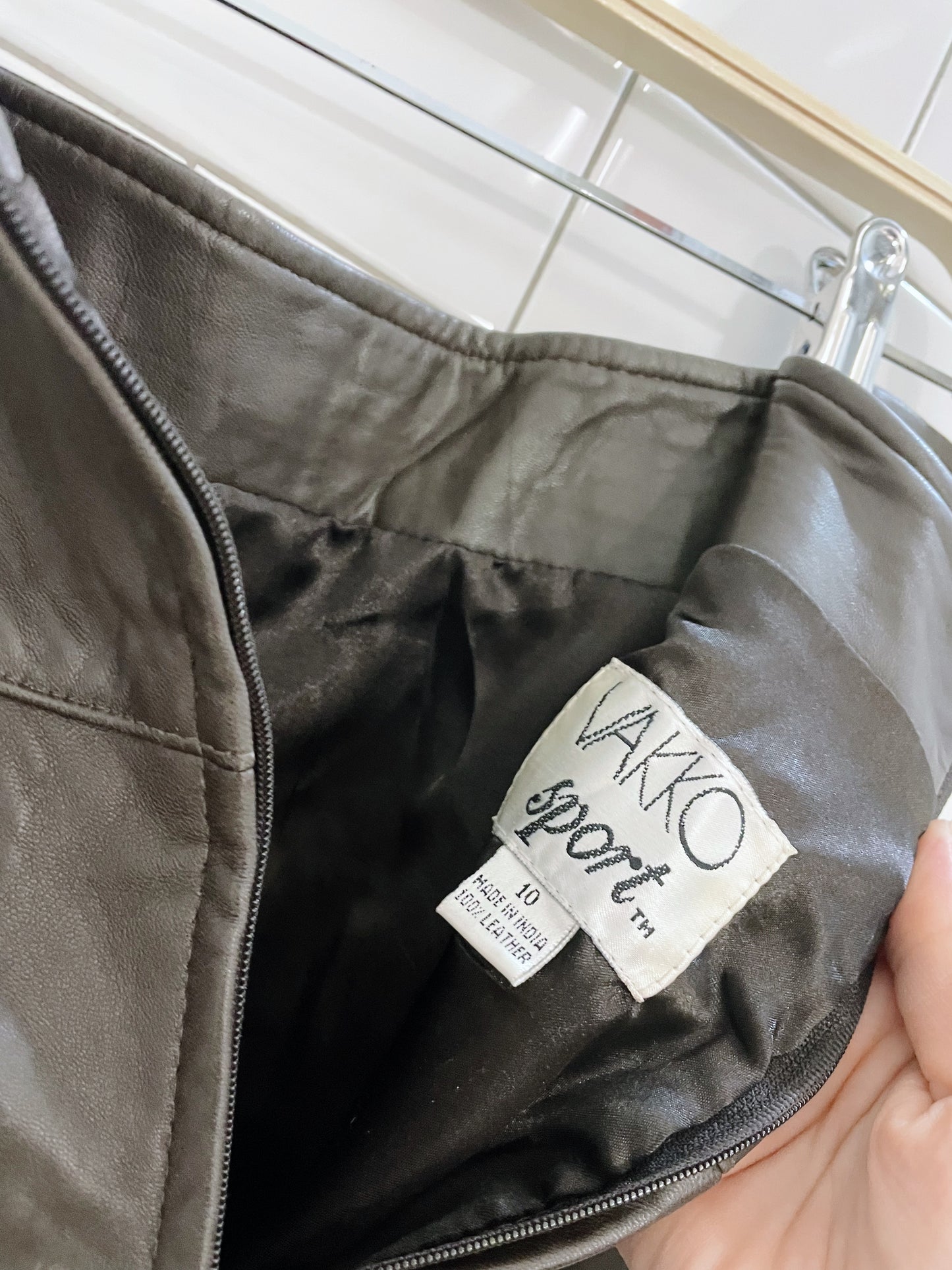 vintage vakko sport butter leather mini skirt
